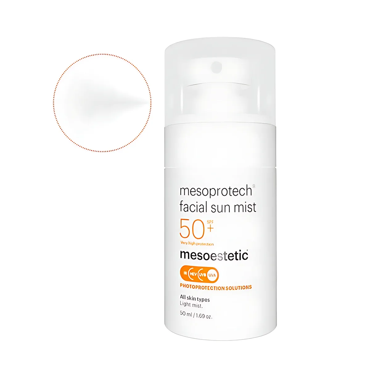 facial sun mist 50+, mesoestetic